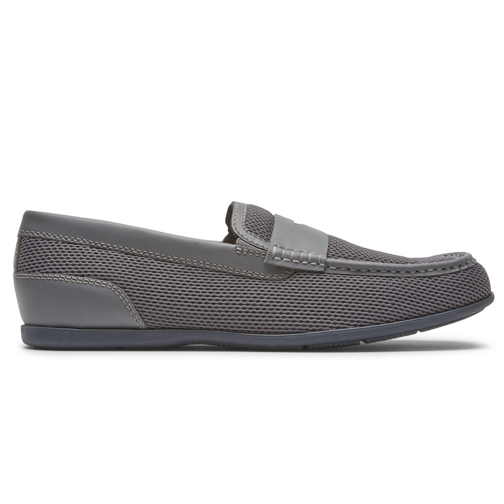 Rockport Slip-On For Mens Grey - Malcom Soft Moc Toe - YG7603924